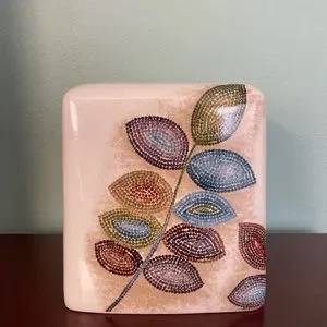 Croscill Bath Croscill Mosaic Leaves Bath Tissue Box Cover Ceramic Poshmark